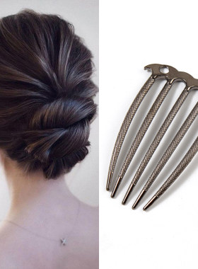 盘发发梳发簪U型夹发叉