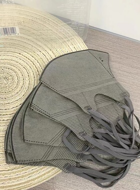 莫兰迪色口罩3D立体秋冬男女2024新款高颜值薄款一次性时尚版灰色