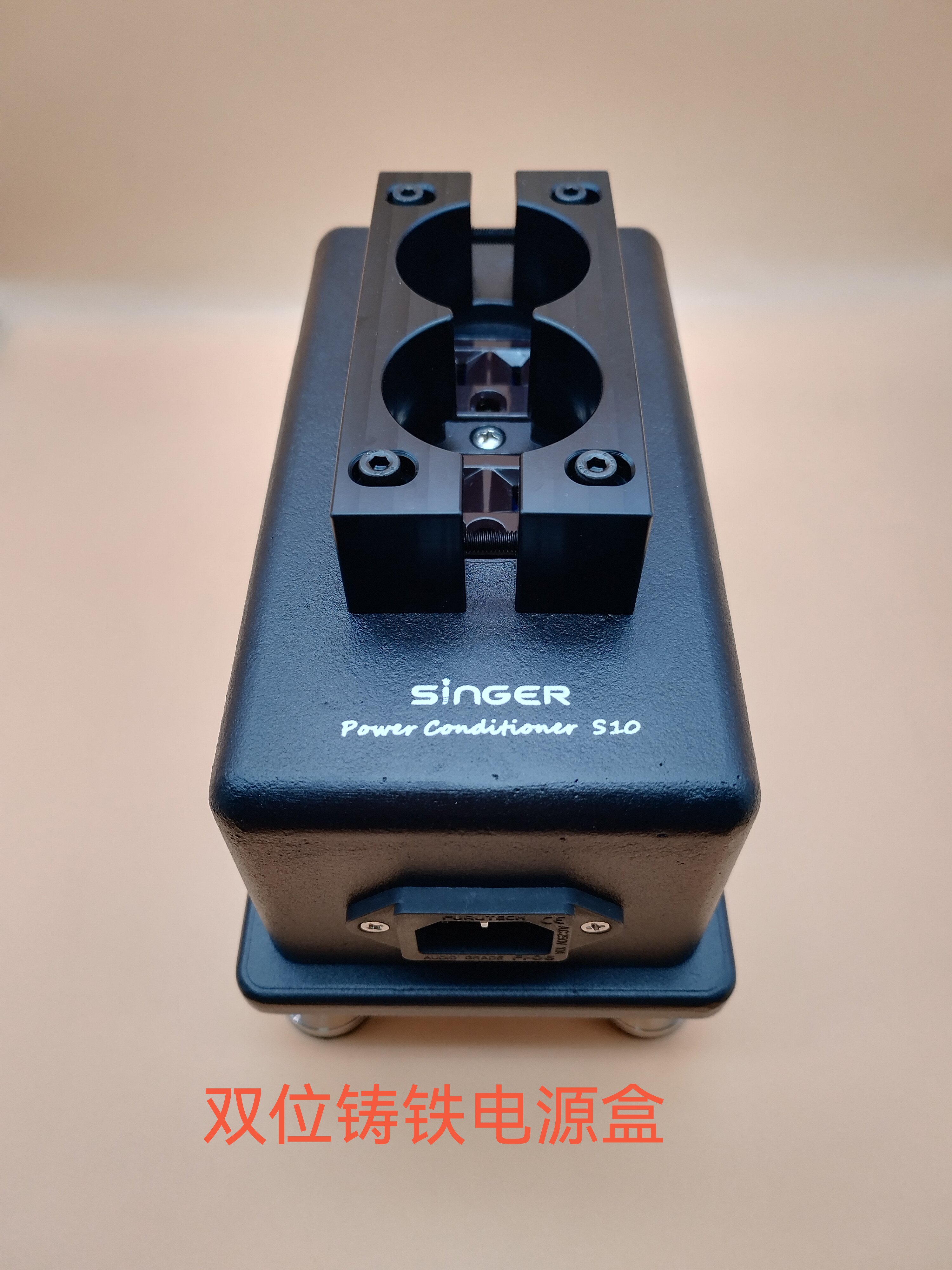 双位美式铸铁电源插座盒音响功放cd插排铸铁盒两位美标电源盒