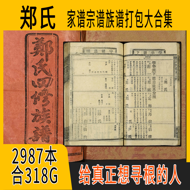 郑氏家谱 郑氏族谱  郑氏宗谱 郑姓祖谱寻根溯源研究收藏集合打包