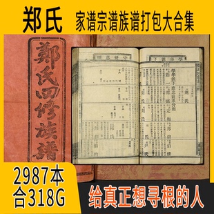 郑氏家谱 郑氏族谱  郑氏宗谱 郑姓祖谱寻根溯源研究收藏集合打包