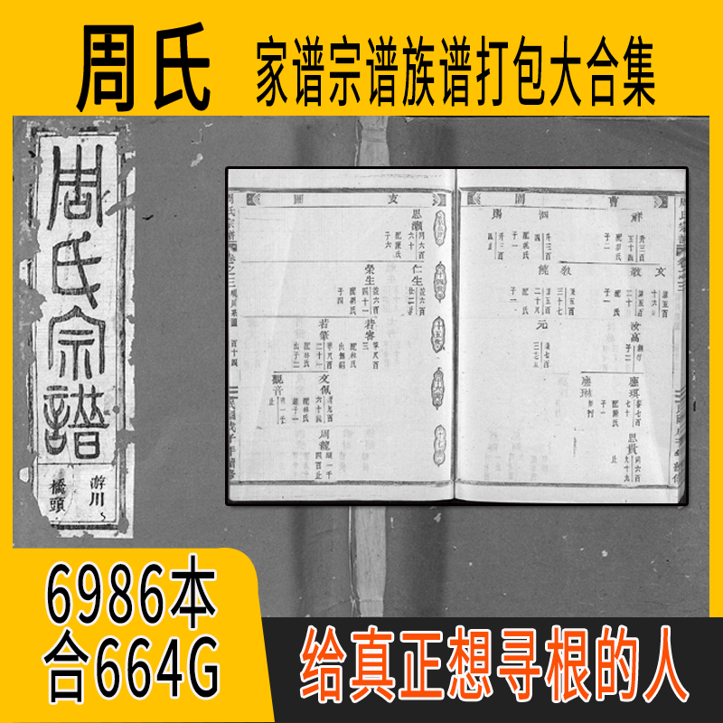 周氏家谱 周氏族谱  周氏宗谱 周姓祖谱寻根溯源研究收藏集合打包