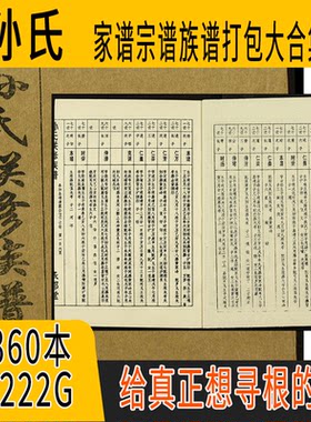 孙氏家谱 孙氏族谱  孙氏宗谱 孙姓祖谱寻根溯源研究收藏集合打包