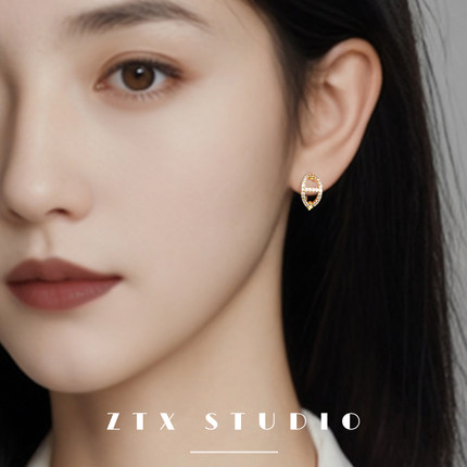 小巧满钻耳夹无耳洞女新款高级感小众耳饰简约气质法式夹耳式耳环