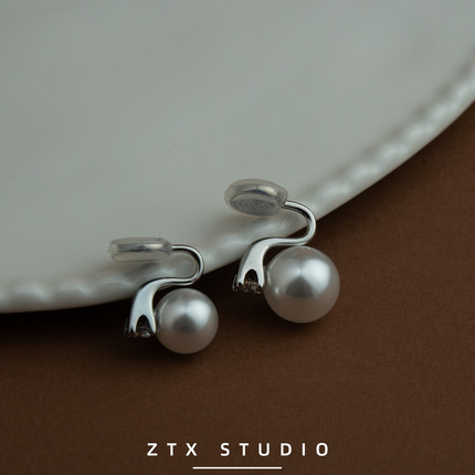 ZTX 戴妃同款大珍珠耳饰新款无耳洞耳夹女小众轻奢高级感耳环耳钉