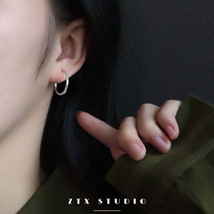 ZTX 素圈耳夹无耳洞女日常百搭圆圈耳饰无痛蚊香盘无洞夹耳式耳环