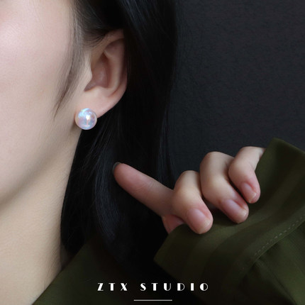 人鱼姬珍珠蚊香盘耳夹无耳洞耳饰女小众个性气质高级感耳环夹耳钉