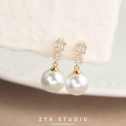 ZTX 绝美大珍珠耳夹无耳洞女夹耳环轻奢高级感气质无痛蚊香盘耳饰