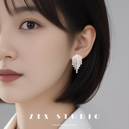 『星海』流苏耳夹无耳洞女新款高级感轻奢蚊香盘耳饰小众无洞耳环