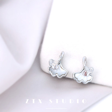 银杏叶小耳夹无耳洞耳饰女小众设计感无洞耳钉高级感蚊香盘耳环夹