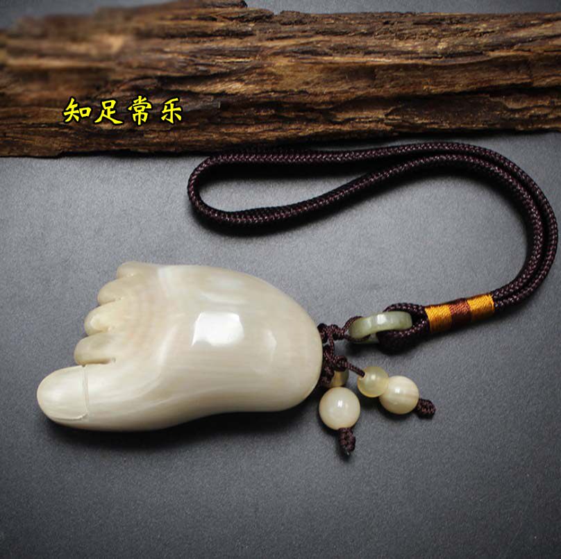 手工包包挂饰挂件知足常乐佛足