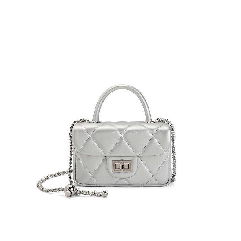 百丽包包女2024含羊皮银色小香风盒子单肩斜挎手提小方包X7098DX4,箱包皮具/热销女包/男包,小方包,淘宝优惠券,粉丝福利购,淘宝优惠卷