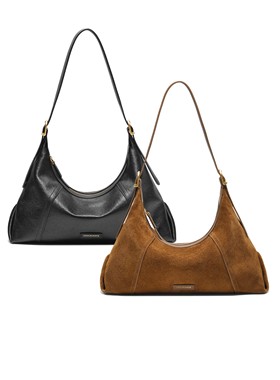 百丽包包女2025复古通勤反绒麂皮大容量单肩斜挎腋下包8617ADX5