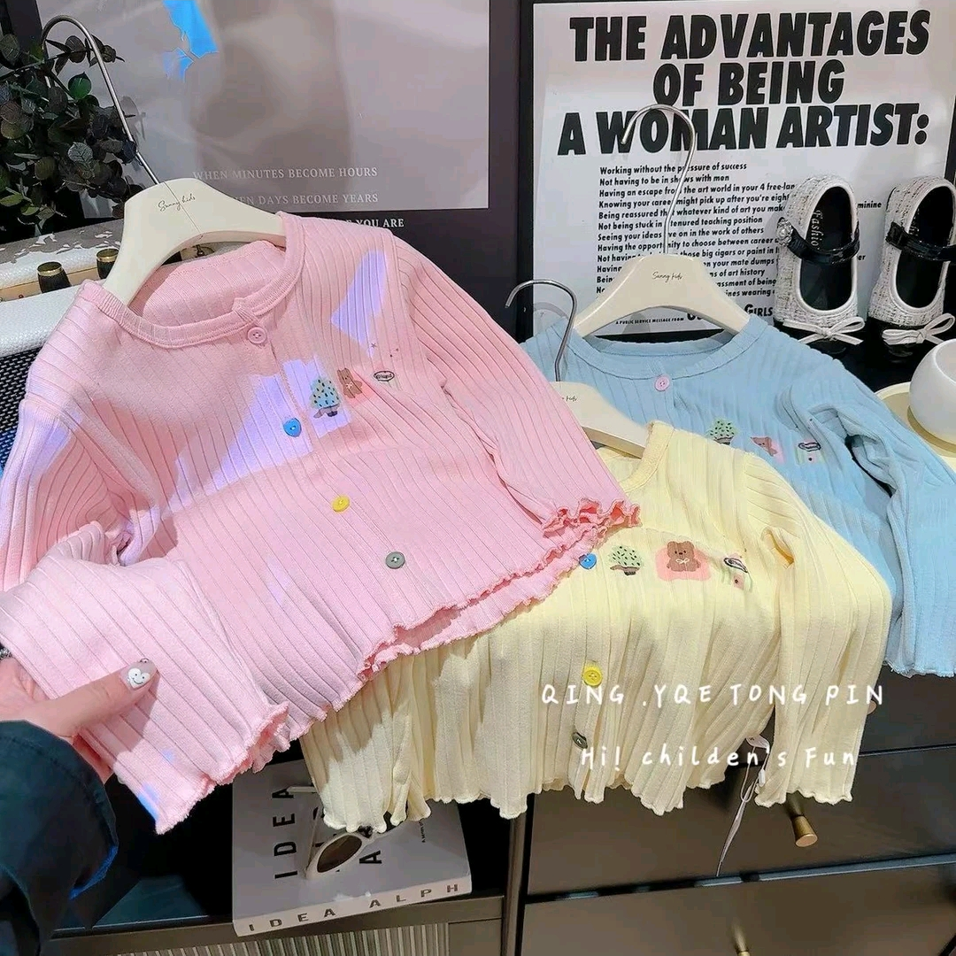 【秋上新】女宝春秋秋季针织柔软打底开衫儿童卡通彩扣内搭,童装/婴儿装/亲子装,毛衣/针织衫,淘宝优惠券,粉丝福利购,淘宝优惠卷