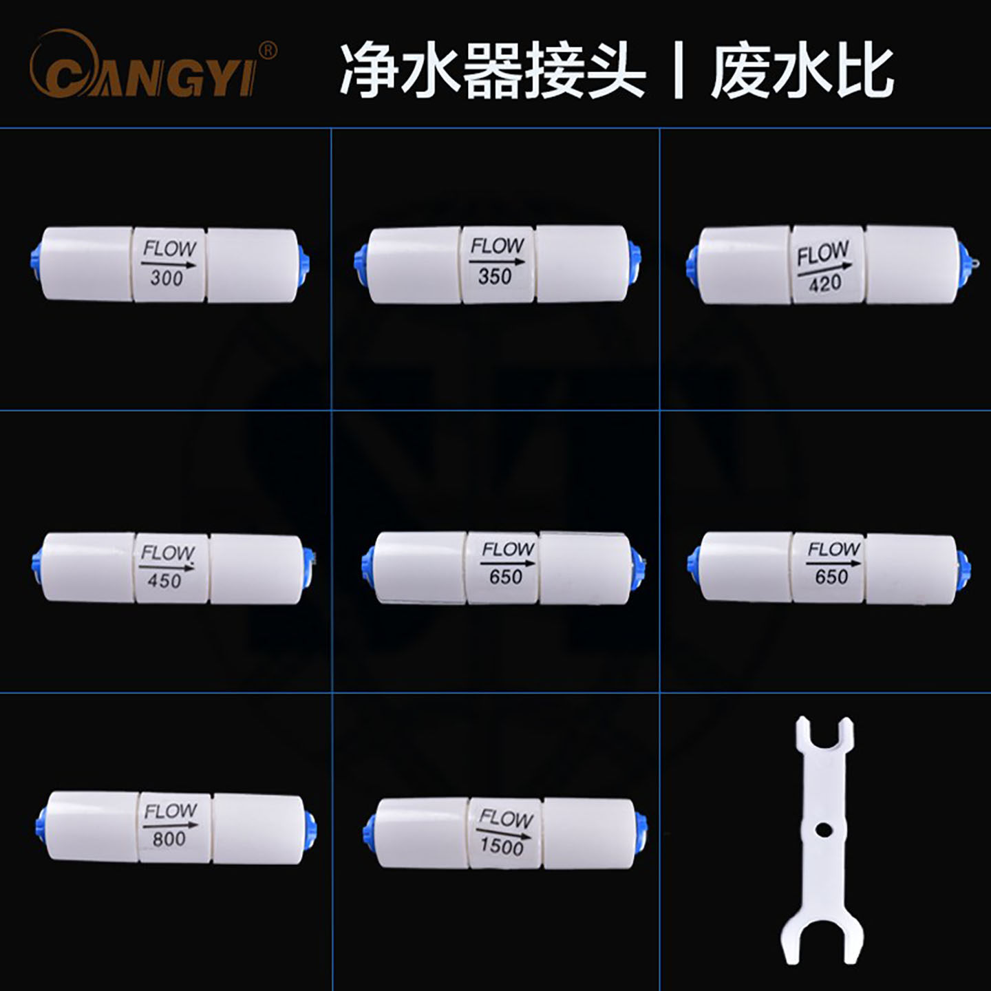1500废水比300cc450CC1100CC快接800接头废水阀纯水机配件