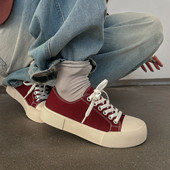 女鞋 板鞋 潮 超软透气f防滑百搭系带大头帆布鞋 SGIRL2026年春夏新款