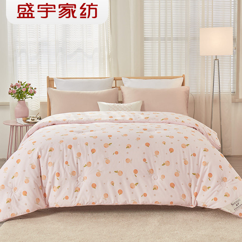 盛宇家纺大豆纤维印花被芯纤维被双单人1.5m1.8秋冬保暖被子 橘子,床上用品,化纤被,淘宝优惠券,粉丝福利购,淘宝优惠卷