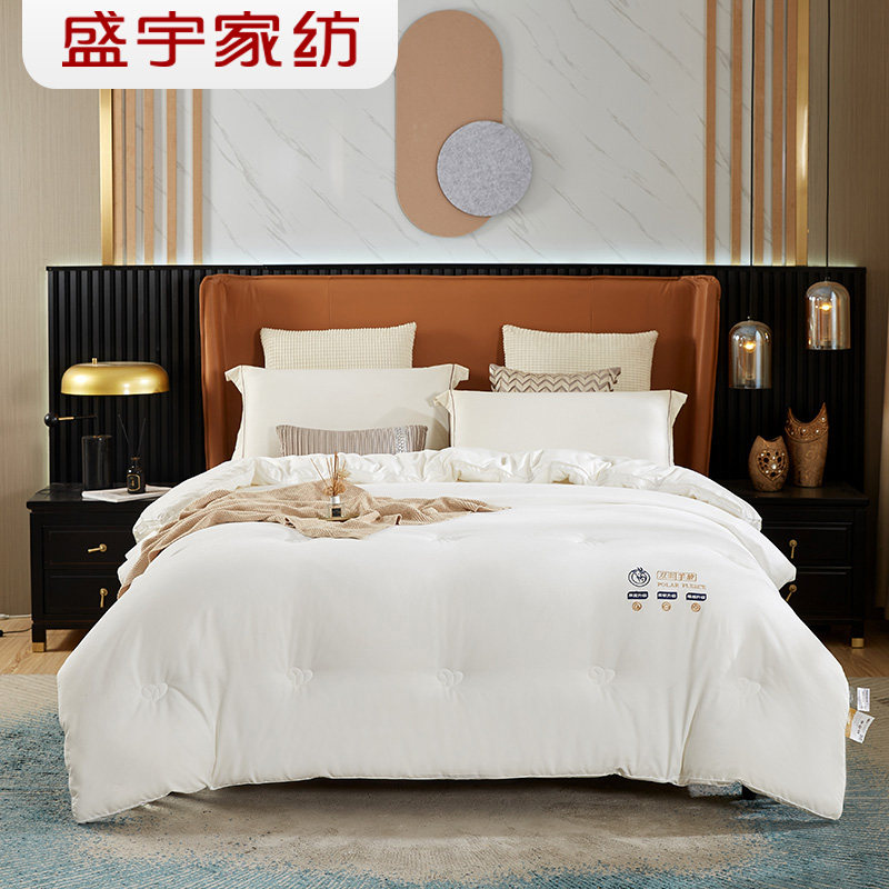 盛宇家纺 2025新品双面羊绒发热绣花被芯双人220*240保暖被子