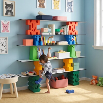 创意智能儿童屏风陈列高级书架