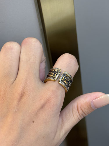 足金黄金电黑降魔杵戒指送女友礼物