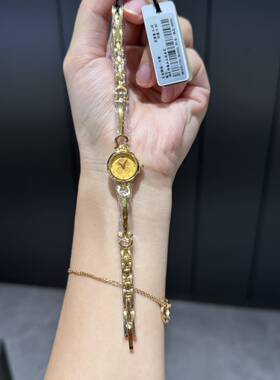 足金999宇珀黄金小金表手链送女友礼物