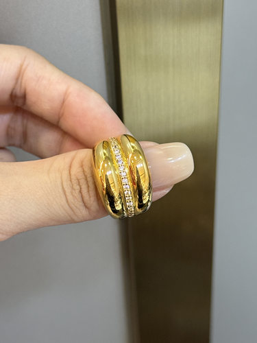 足金黄金镶嵌戒指送女友礼物