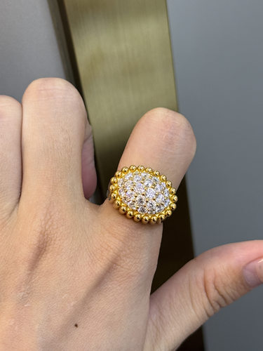 足金黄金镶嵌戒指送女友礼物