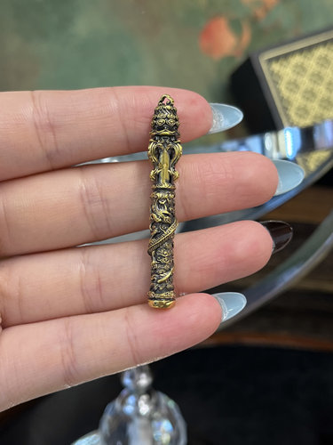 足金黄金盘龙金箍棒吊坠送女友礼物