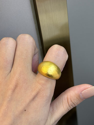 足金黄金面包戒指送女友礼物