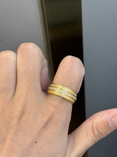 足金黄金时来运转戒指送女友礼物