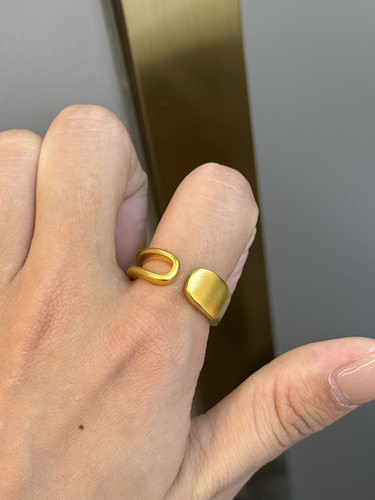足金黄金镜面戒指送女友礼物