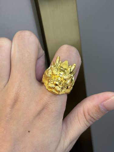 足金黄金龙戒指送女友礼物