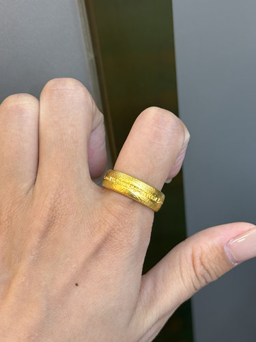 足金黄金经文戒指送女友礼物
