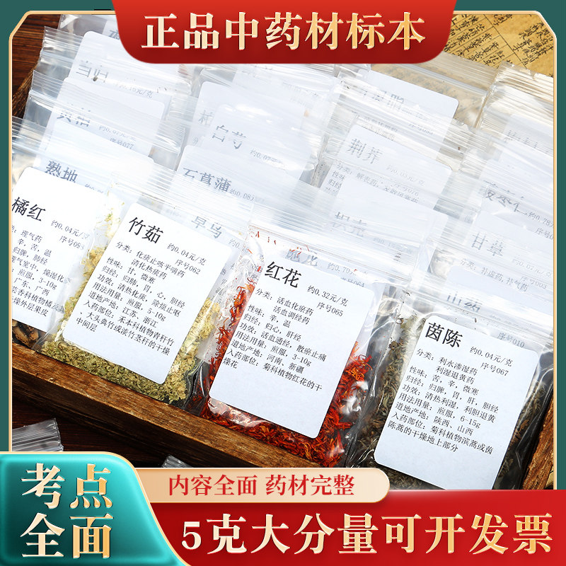 中药标本清热常见药学习认识普及备考性味归经功效认药鉴定药师