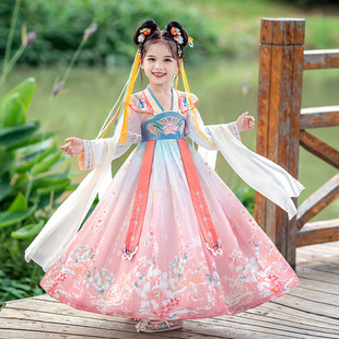 2024春夏新款 儿童演出服女童古装 超仙小女孩汉服中国风古风裙