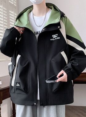 青少年秋秋季假两件外套男孩13初高中学生14帅气夹克15岁大童男装