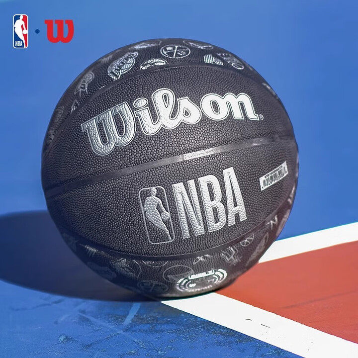 wilson威尔胜NBA城市队徽系列7号PU橡胶篮球收藏摆件男女送礼蓝球