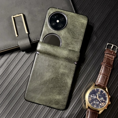 适用华为Pocket2手机壳高端皮纹中轴磁吸铰链p50Pocket折叠保护套Pocket S创意商务男女网红高级感时尚创意