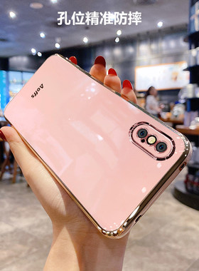 适用苹果xs手机壳iPhoneX新款电镀直边女款XR全包镜头xsmax硅胶防摔保护套ix女网红男潮牌ins超薄简约个性