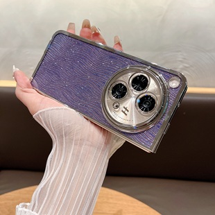 适用oppofindn3手机壳oppo折叠屏新款findn3典藏版lx全包防摔find n2水波纹闪粉透明超薄的保护套oppon3时尚