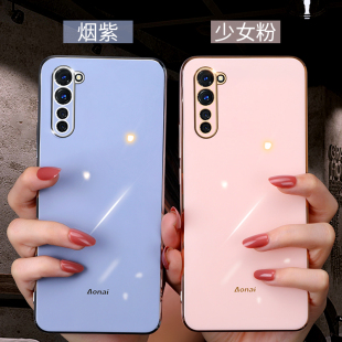 适用oppok7手机壳Reno3新款电镀直边女款OPPOk7全包镜头K7硅胶防摔k7保护套0pp0网红男RENO3潮牌超薄简约个性