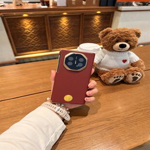 马年黄财神祥云纹适用华为matext手机壳新款MateXT三折叠高级感mateXTS全包双中轴后壳防摔MATEXTs皮纹保护套