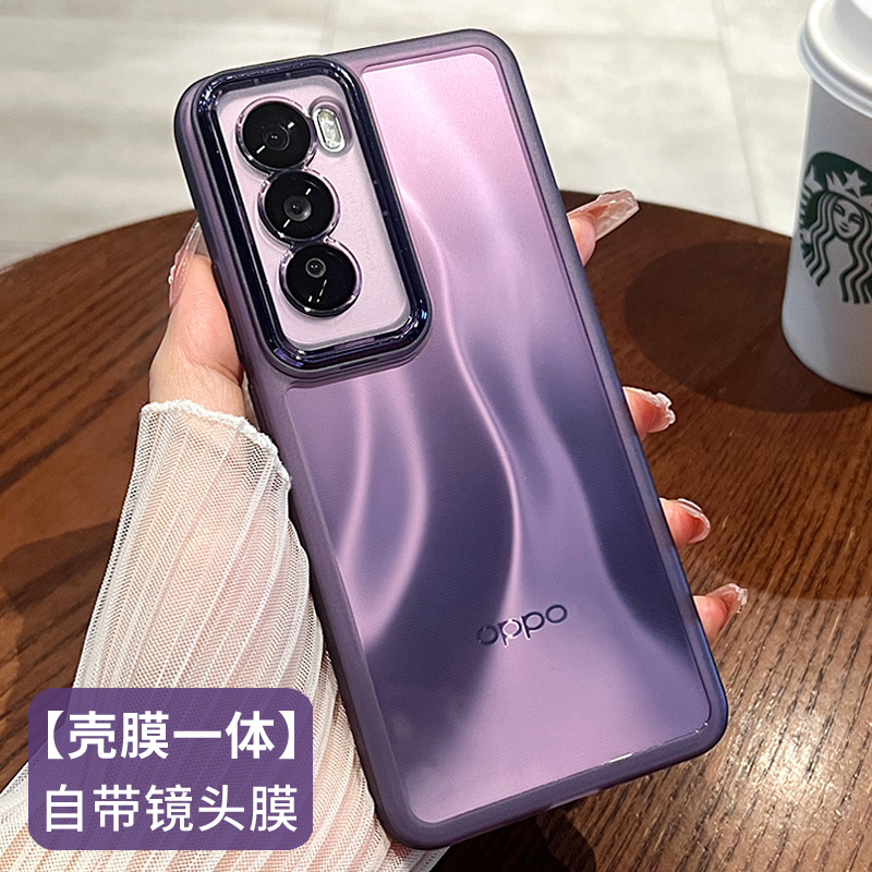 适用opporeno12手机壳新款Reno12pro半透明reno12硅胶男女款reno2pro超薄全包防摔por自带镜头膜5g软壳保护套