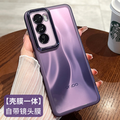 适用opporeno12手机壳新款Reno12pro半透明reno12硅胶男女款reno2pro超薄全包防摔por自带镜头膜5g软壳保护套