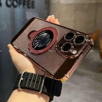 适用苹果15手机壳新款14保护套iPhone15Promax手机套电镀散热支架i16镜头全包12promax超薄13Pro磁吸支架硬11