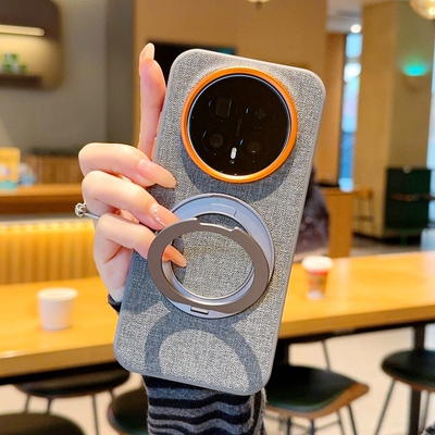 金甲布纹适用华为荣耀magic8手机壳新款Magic8pro磁吸360旋转支架magic8pro全包防摔保护套简约高档5g外壳男