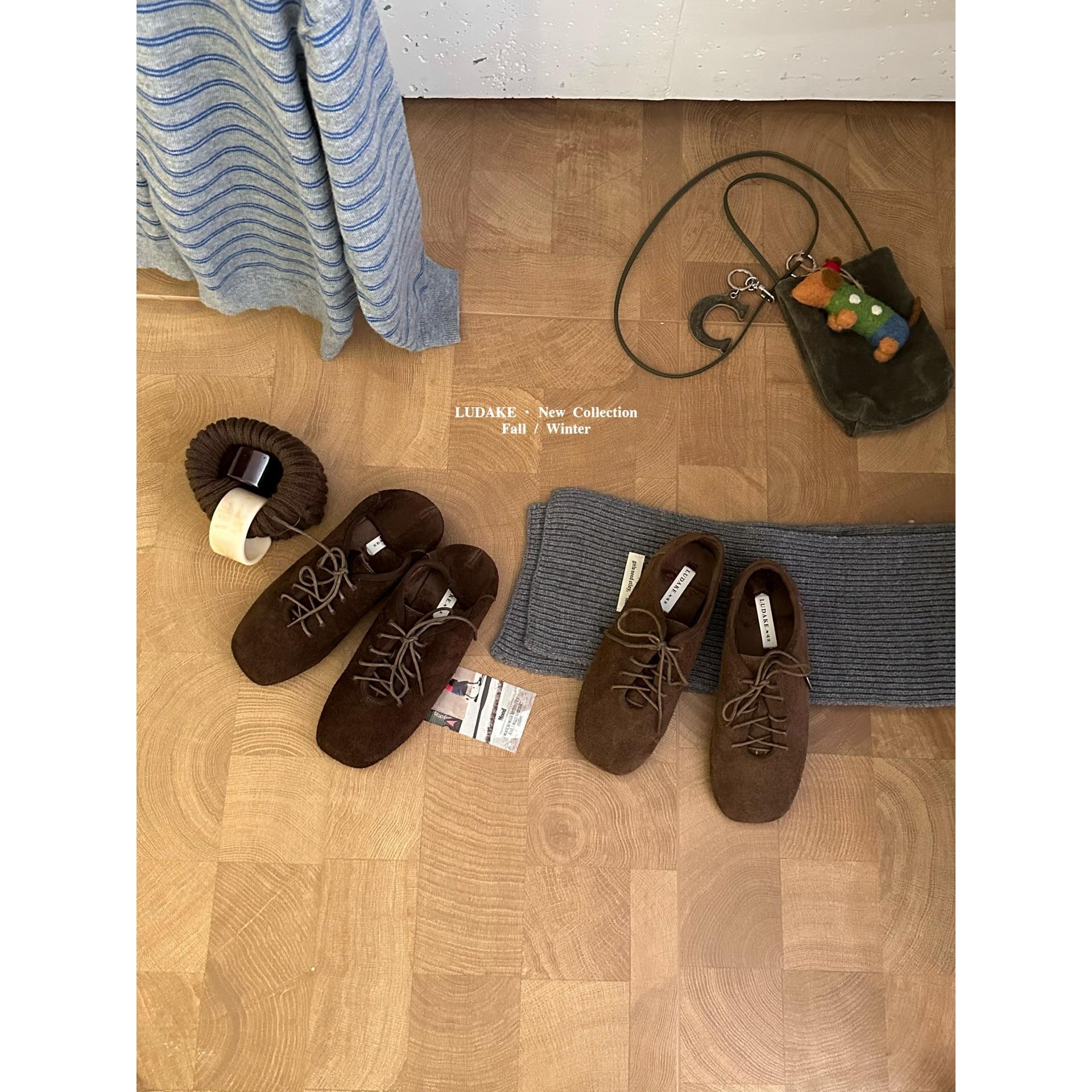 2025秋冬新款勃肯鞋女平底单鞋一脚蹬懒人豆豆鞋软底软面舒适百搭