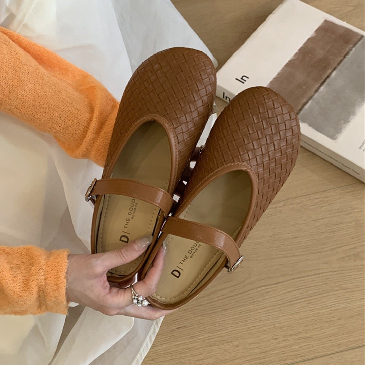 复古平底编织包头半拖鞋女外穿2026春季新款韩版一字带玛丽珍凉拖,女鞋,包头拖,淘宝优惠券,粉丝福利购,淘宝优惠卷