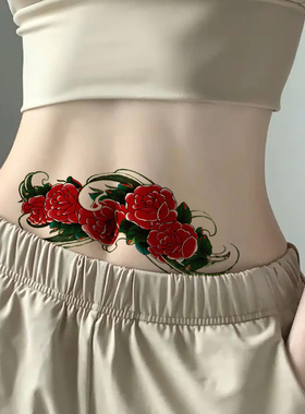 妆容彩妆纹身贴玫瑰防水女花朵遮盖妊娠纹性感疤痕防水女锁骨仿真