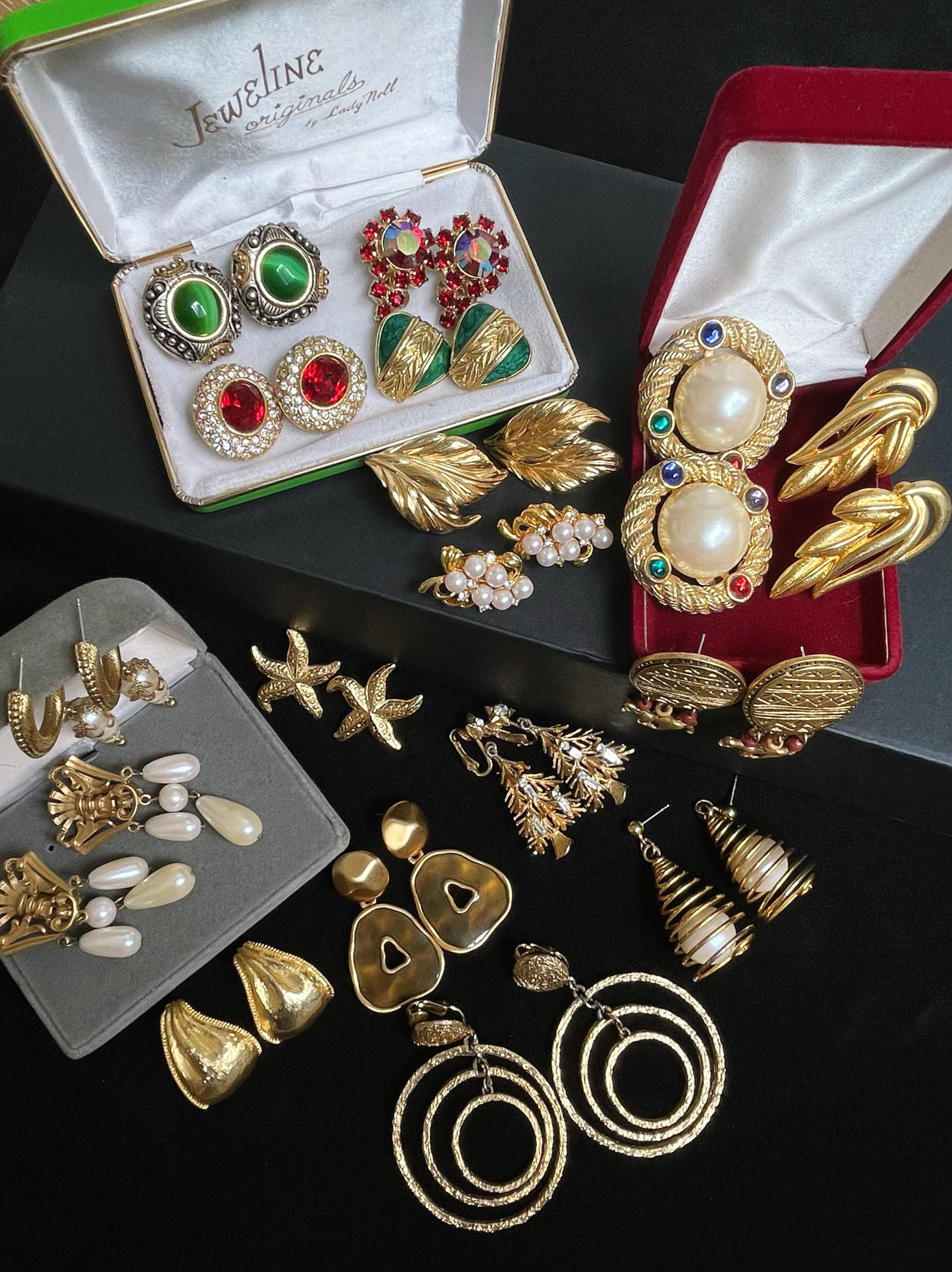 Vintage 中古耳钉耳夹复古风AK/ART/ROMAN/AVON/迪士尼复古耳夹